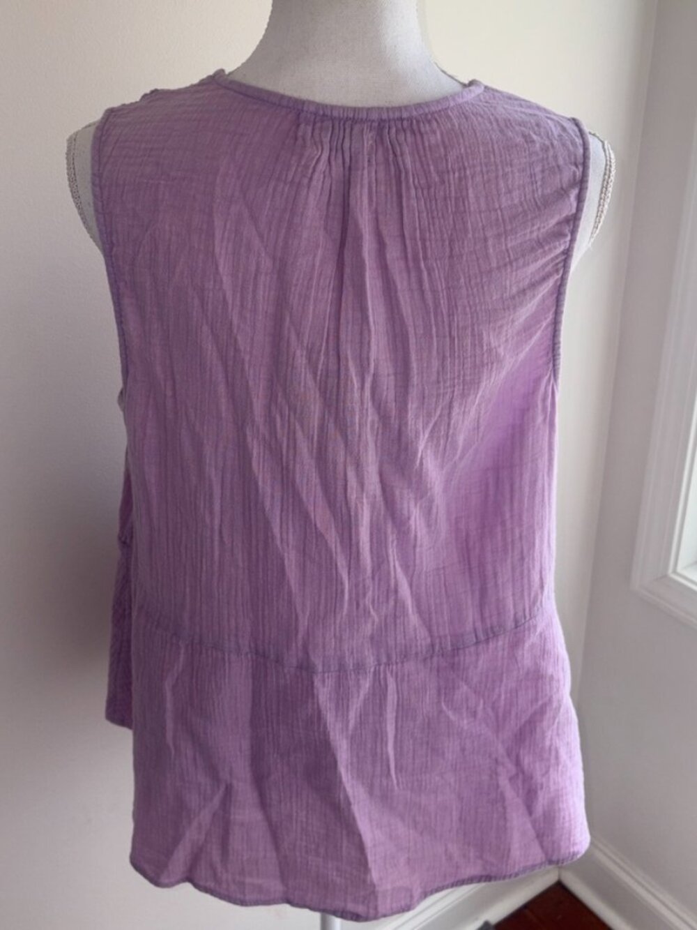 NEW NWT Faherty Dream Cotton Gauze Ainsley Top Lavender Nirvana size Large - Picture 11 of 13